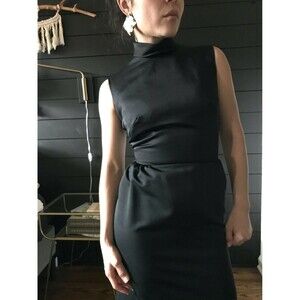 Vintage 1960s Henry higgins Designer maxi dress sequin‎ jacket XS black sparkle